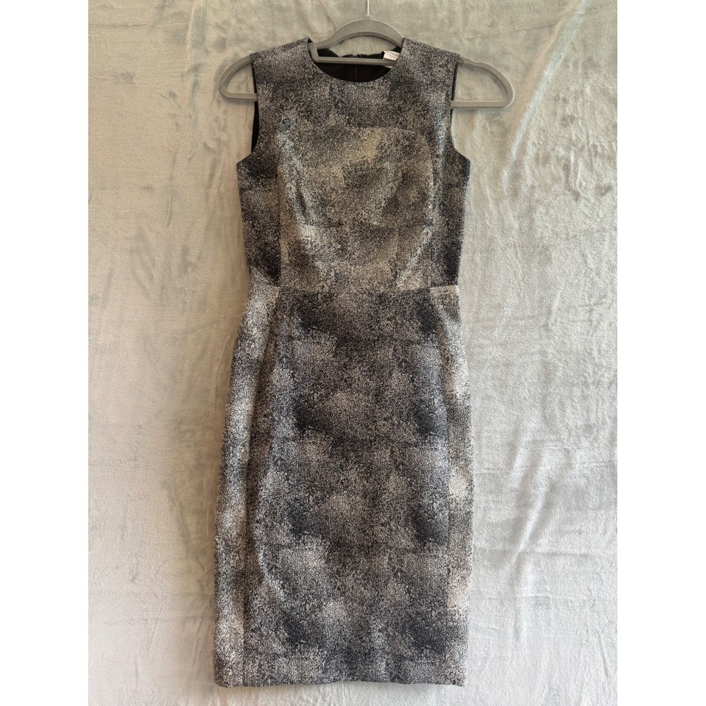 Diane von Furstenberg Eden Black White Abstract Sheath Dress US 0 XS Sleeveless - Picture 5 of 15